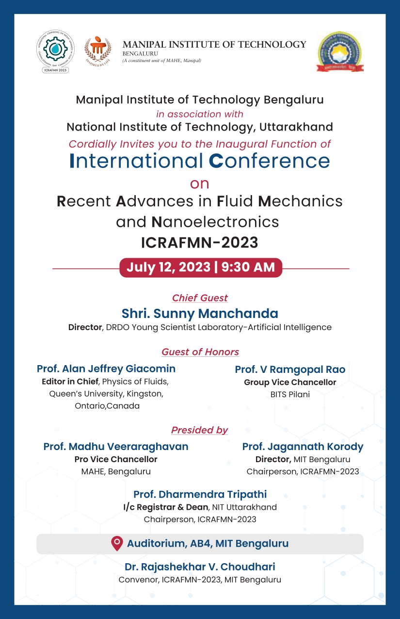 ɳ Conference on Recent Advances in Fluid Mechanics and Nanoelectronics 